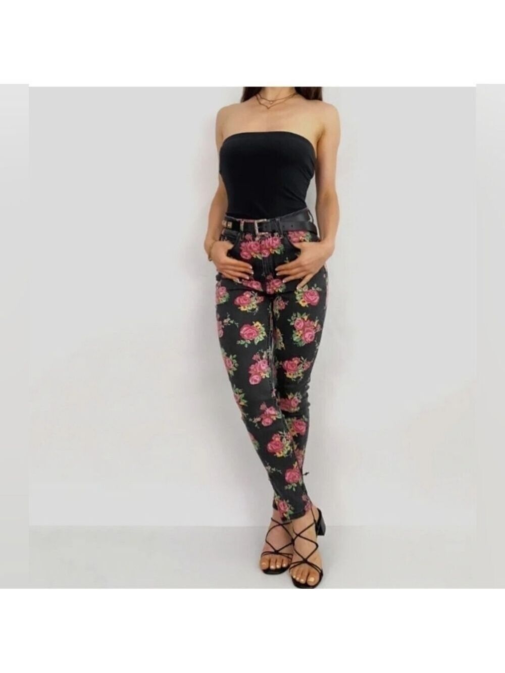 Guess Jeans Rose High Rise Vintage Inspired Jeans with Ankle Zipper
